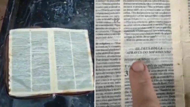 Voluntário acha Bíblia nas ruínas do RS e vê mensagem de Deus