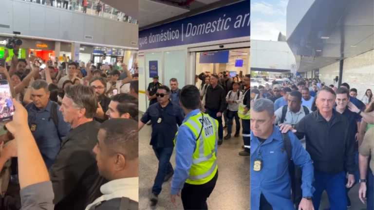 Bolsonaro chega em Fortaleza e é cercado em aeroporto: “Mito” (veja o vídeo)